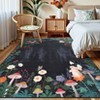 Floral Bordered Accent Carpet, Non-Slip Geometric Floor Cover, Stain-Resistant Low Pile Indoor Mat for Playroom, Living Room - 3 of 4