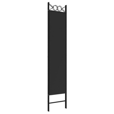 Black 3-Panel Folding Fabric Room Divider with Iron Frame