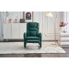 Cotton Linen/Teddy Fabric Nursery Rocking Chair, Upholstered Accent Chair With Adjustable Footrest 4W -ModernLuxe - 2 of 4