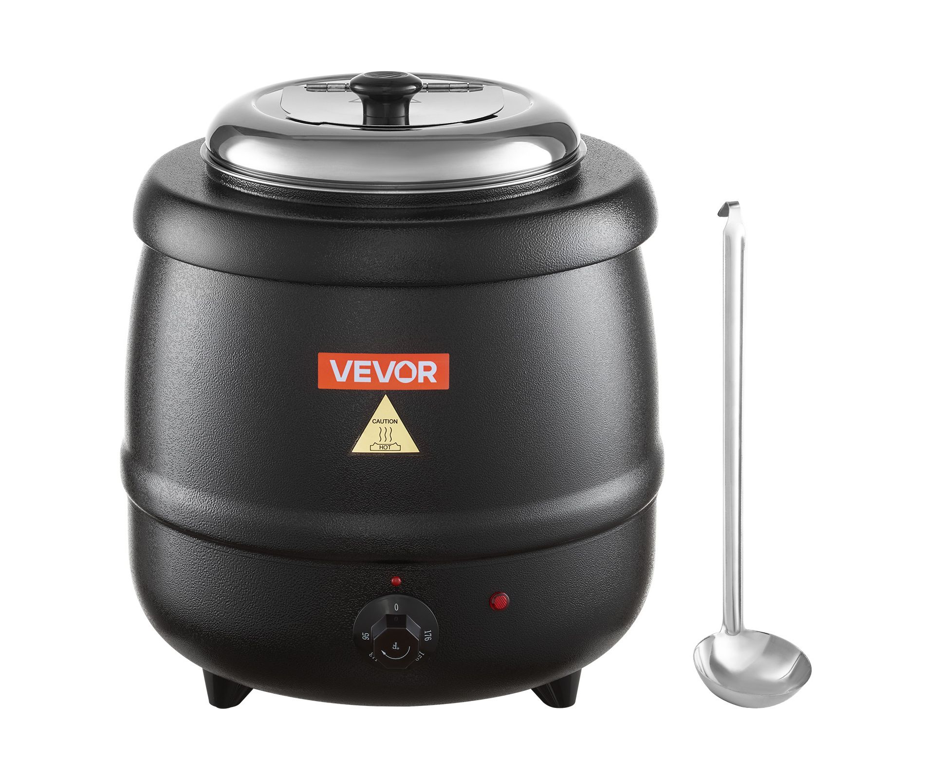 VEVOR Electric Soup Warmer, 10QT Commercial Soup Kettle with 304 Stainless Steel Detachable Insert Pot, 95~176°F Adjustable Temperature, Black