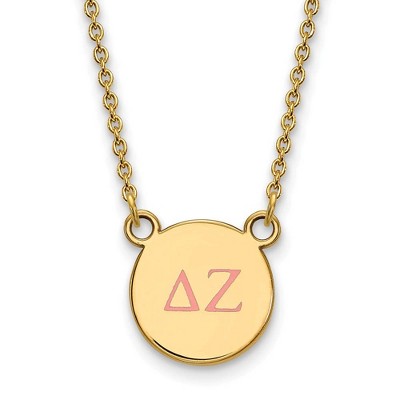 Black Bow Jewelry 14k Yellow Gold Plated Sterling Silver Delta Zeta Greek Life Necklace 18 Inch