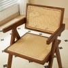 NicBex Set of 2 Solid Wood Dining Chairs with Rattan Back & Armrest, Living Room Chairs, Mid-Century Kitchen Side Chairs for Table - 2 of 4
