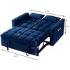 RISOKEYS Velvet 4 in 1 Pull-Out Couch - Convertible Sofa Bed Sleeper Chair with Backrest, Pillows & Storage Pockets for Living Room - 3 of 4