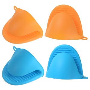 Unique Bargains Heat Resistant Kitchen Utensil Sets Silicone Oven Mitts 4 Pcs - 1 of 4