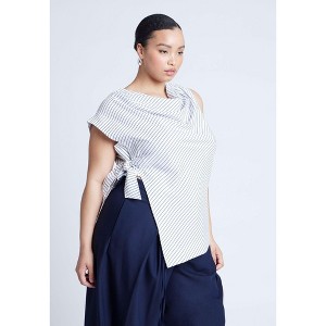 ELOQUII Women's Plus Size Asym Tie Top - 1 of 4
