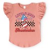 The Juniper Shop Little Miss Firecracker Checkered Flutter Sleeve Tee - 2 of 4
