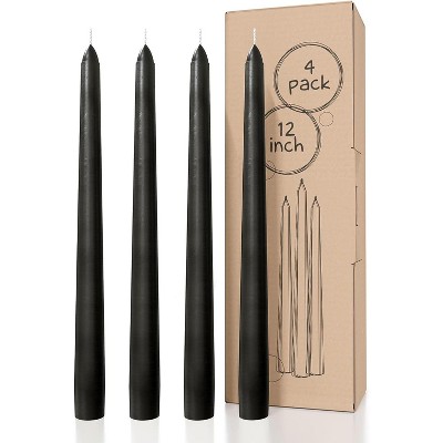 12 inch Taper Candles Set of 4 - Dripless and Smokeless Candle Unscented - Slow Burning Candle Sticks