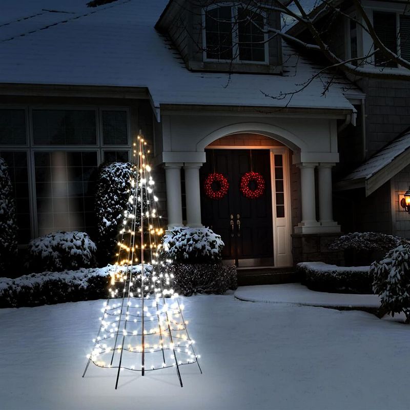 Twinkly Light Tree  App-Controlled Flag-Pole Christmas Tree - Black Wire. Pole Included. Outdoor Smart Christmas Lighting Decoration, 6 of 8