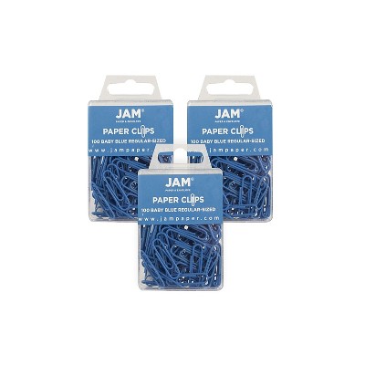 JAM Paper Colored Standard Paper Clips Small 1 Inch Baby Blue Paperclips 221819033B