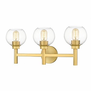Sutton 3-Light Vanity Wall Sconce - Modern Steel Design with Clear Glass Shades - 1 of 4
