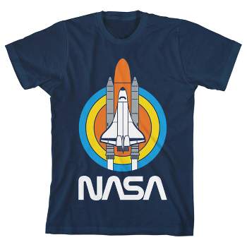 NASA Multicolor Space Shuttle Youth Navy Blue Graphic Tee