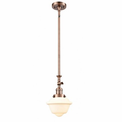 Oxford - 1 Light Stem Hung Tiltable Mini Pendant In Traditional Style-12 Inches Tall and 7.5 Inches Wide