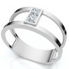 Pompeii3 Certified 1/3ct Parallel Band Diamond Engagement Ring 14k Gold or Pt Lab Created - 3 of 4