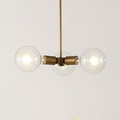 Contemporary Gold Globe LED Pendant with Transparent Glass
