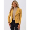 Allegra K Women's Faux Suede Lapel Draped Outwear Open Front Jacket - 2 of 4