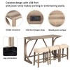 Mshliw 4-Piece Bar Table Set with Power Outlet, Rectangular Bar Table with 3 Upholstered Stools for Dining Room, Living Room, and Game Room - 3 of 4