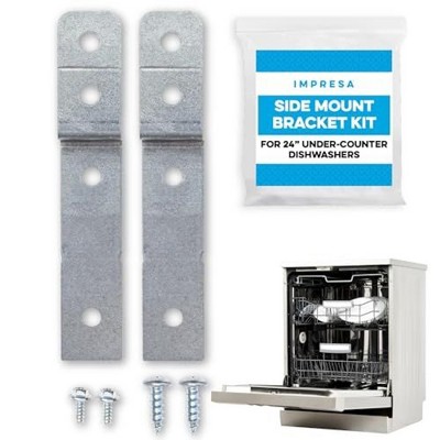 Impresa Dishwasher Side Mount Bracket Kit - Electrolux and Frigid Air -Compatible - 2 Brackets and 4 Screws Included