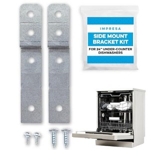 Impresa Dishwasher Side Mount Bracket Kit - Electrolux and Frigid Air -Compatible - 2 Brackets and 4 Screws Included - 1 of 4