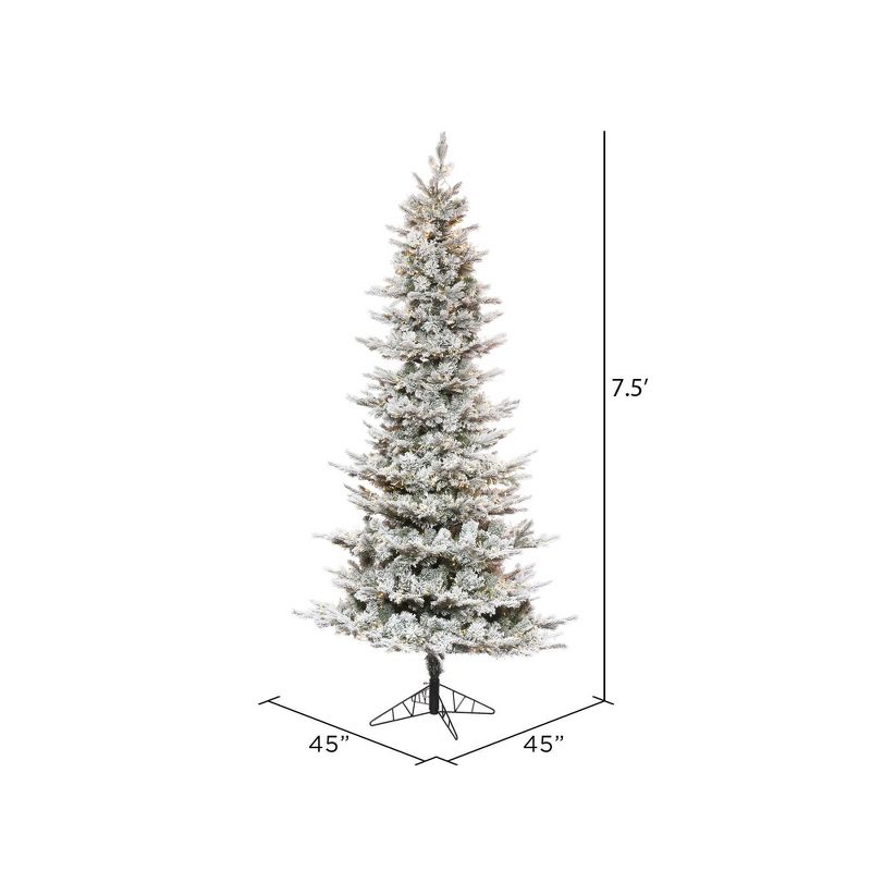 Vickerman Flocked Slim Kiana Artificial Christmas Tree, 3mm LED Color Changing Lights, 3 of 4