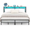 Aheaplus Platform Bed Frame with Charged Station and LED Lights - 2 of 4