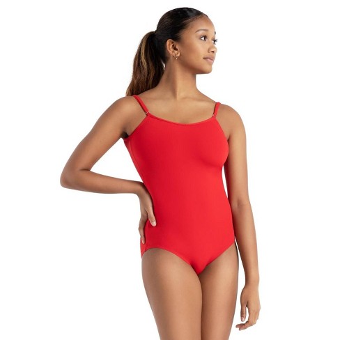 Capezio Red Women's Team Basics Camisole Leotard with Adjustable Straps,  Large