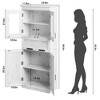 67" Tall Bathroom Cabinet with 4 Doors & Flip Glass Drawer, Storage Cabinet with Adjustable Shelves, Freestanding Organizer for Kitchen - 3 of 4