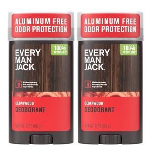 Every Man Jack 2 Pack/3oz Cedarwood Men's Natural Deodorant - 1 of 4