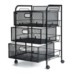 Mind Reader Metal Rolling File Cart with Drawers for Kitchen - 1 of 4