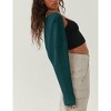 Womens Sweater Bolero Open Front Cropped Sweater Cardigan Long Sleeve Rib Knit Tops Cropped Cardigan Shrugs for Sleeveless Dress - 3 of 4