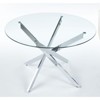 NicBex Minimalist Round Glass Dining Table with Cross Metal Legs,Modern Kitchen Table Bar Table,Dining Room Furniture - 4 of 4
