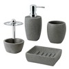 Charcoal Stone Soap/Lotion Dispenser Gray - Allure Home Creations: Resin Bathroom Accessory, Hand Wash Pump - 3 of 3