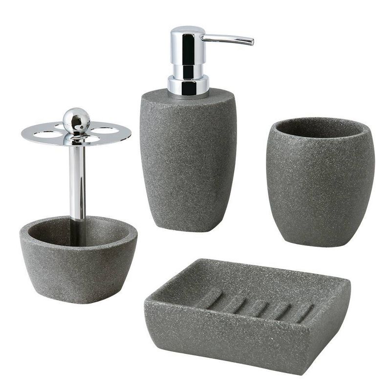 Charcoal Stone Soap/Lotion Dispenser Gray - Allure Home Creations, 4 of 5
