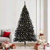 vidaXL Artificial Pre-lit Christmas Tree with 300 LEDs Black 82.7" PVC - 2 of 4