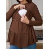 INSPIRE CHIC Women's Nursing Top Ruffle Pleated Long Sleeve Tunic Rayon Postpartum Breastfeeding Shirt Pregnancy Clothes - 2 of 4