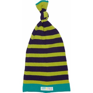 Pavilion Gift Company - Light Green and Navy Stripe - 0-12 Month Baby Hat - Hats - 1 of 3