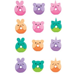 Donut Animal Eraser Toppers (12 Pack) - Fun Colorful - 1 of 3