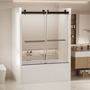 NicBex Shower Door 56-60 in. W x 62 in. H Frameless Double Bypass Tub Sliding Shower Door with Soft-closing, Matte Black - 3 of 4