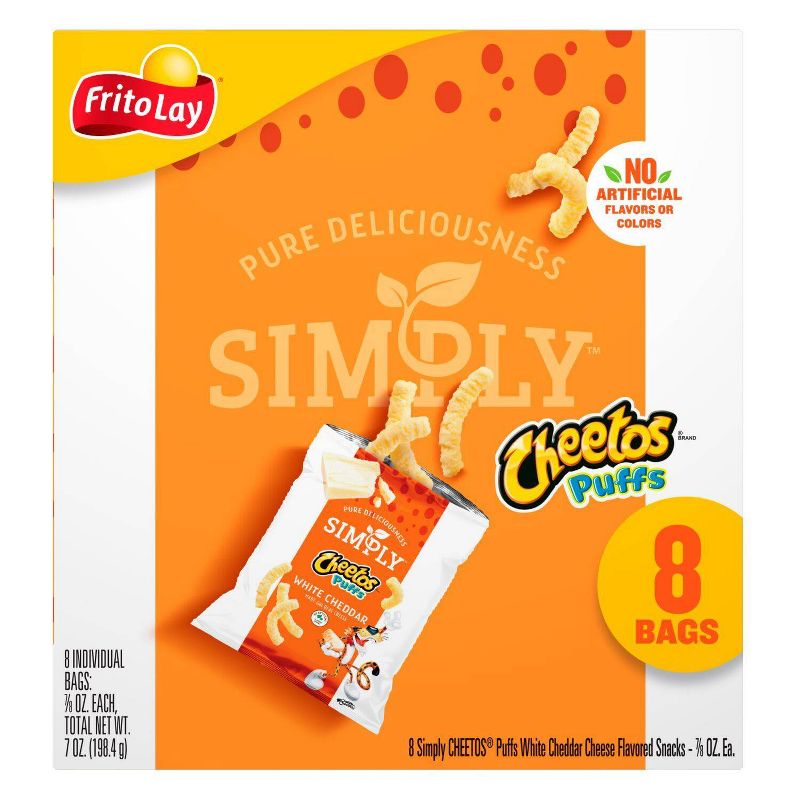 Cheetos Simply White Cheddar Puffs - 8ct, 4 of 6