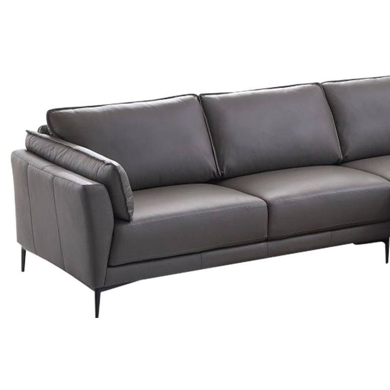 69&#34; Meka Sectional Sofa Anthracite Leather - Acme Furniture, 4 of 7