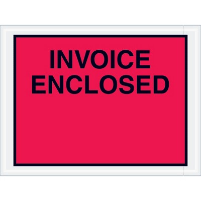 Box Partners "Invoice Enclosed" Envelopes 4 1/2" x 6" Red 1000/Case PL420