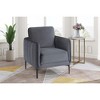 Velvet Upholstered Accent Chair with Vertical Channel Tufting, Plush Cushion and Metal Legs - 2 of 4