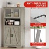 Tall Bathroom Cabinet with 4 Doors and Adjustable Shelves, 50" Freestanding Bathroom Storage Cabinet Farmhouse Cupboard for Kitchen, Living Room - 4 of 4