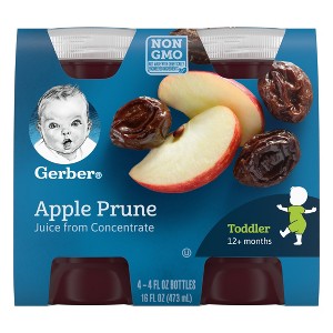 Gerber Apple Prune Juice Baby Beverages - 4ct/6 fl oz - 1 of 4
