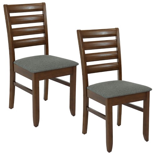 Brown Mango Wood Ladder Back Dining Chair (Set of 2) by Homethreads