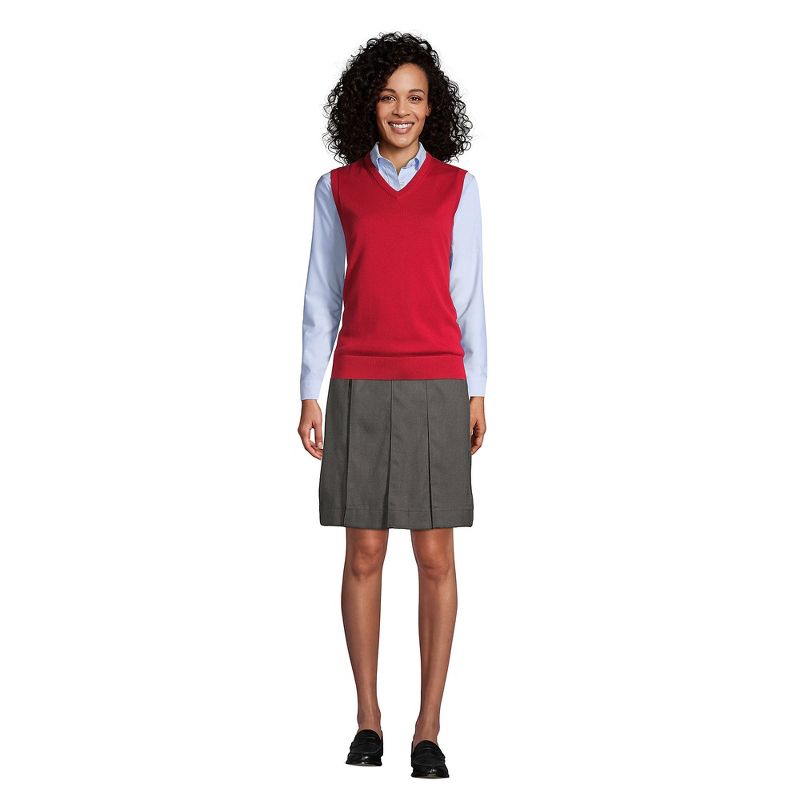 Lands' End Lands' End School Uniform Women's Solid Box Pleat Skirt Above Knee, 4 of 5
