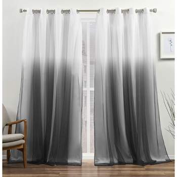 Exclusive Home Crescendo Lined Room Darkening Blackout Grommet Top Curtain Panel Pair