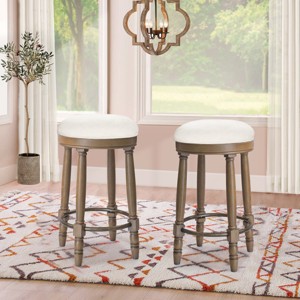 Bar Stool Set Of 2,360-Degree Swivel Bar Stool With Upholstered Seat,Counter Height Bar Stool,Bar Stool For Dining Room,Living Room-Cuddlewood - 1 of 4