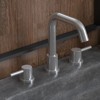 Bathroom Faucet 8 Inch – Widespread Sink Faucet with Smooth Curve Spout, 2 Handles, 3-Hole Mount, Includes CUPC Certified Lines & Pop-Up Drain - 3 of 4