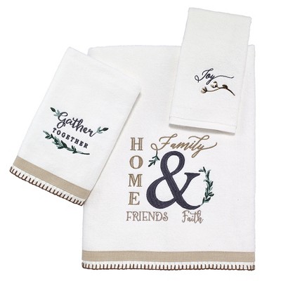 Avanti Modern Farmhouse 3 Pc Towel Set - White