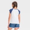 Girls' Raglan Cap Sleeve Graphic T-Shirt - art class™ - 3 of 4